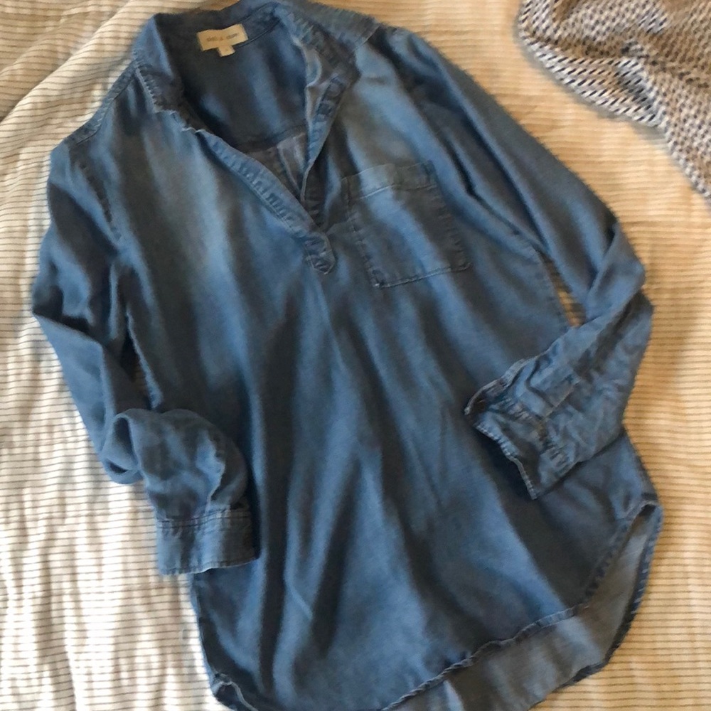 Cloth & Stone x Anthropologie chambray popover S